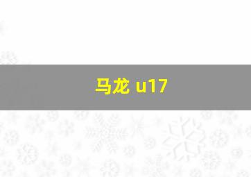 马龙 u17